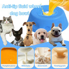 Dog Slow Feeder Bowl with Rolling Ball, No Mess Liquid Treat Lick Bowl, 2-In-1 Enrichment Feeder with Suction Cups