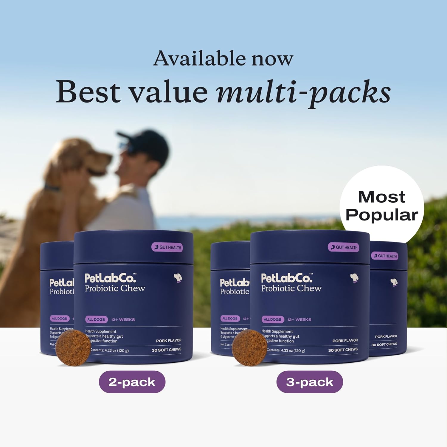 PetLab Co. Probiotic Chews for Dogs Gut Health 30 Count