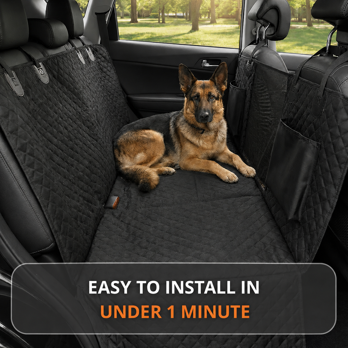 Dog Car Seat Cover with Hard Bottom – Waterproof Hammock