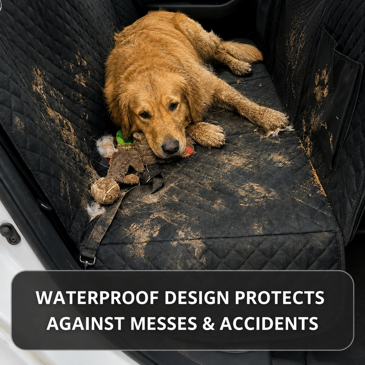 Dog Car Seat Cover with Hard Bottom – Waterproof Hammock