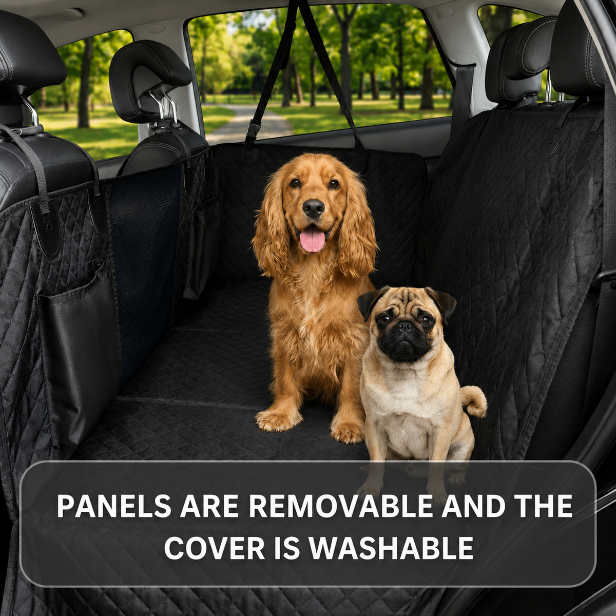 Dog Car Seat Cover with Hard Bottom – Waterproof Hammock