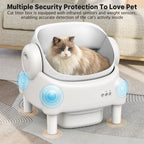 TAYACICY Self - Cleaning Litter Box Open-Top with App Control for Multiple Cats 16.5"X16.5" Entrance Dual Safety Tech 10.5L Sealed Waste Bin Cream White