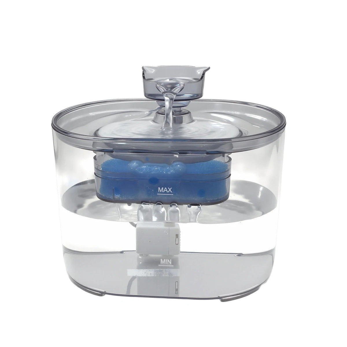 Transparent 2.2L cat water fountain