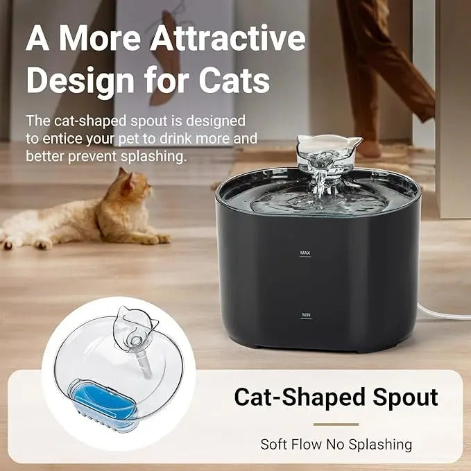 Cat-shaped spout with a soft flow